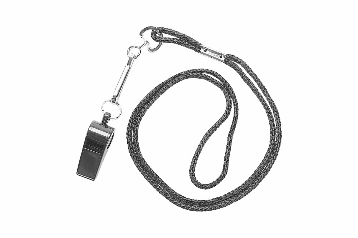 The Kwik Goal Stock Whistle with Neck Lanyard is shown against a white background.