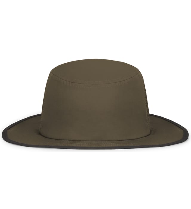 An Augusta Sportswear Perforated Legend Boonie hat made of moisture-wicking fabric on a white background.