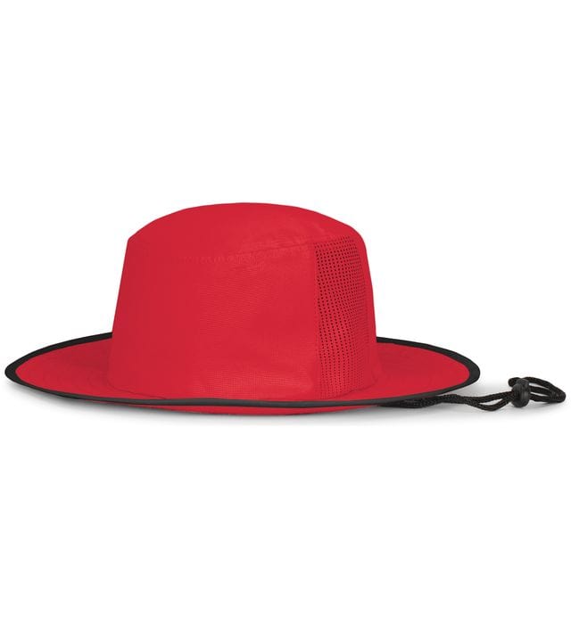 An Augusta Sportswear Perforated Legend Boonie hat made of moisture wicking fabric, on a white background.