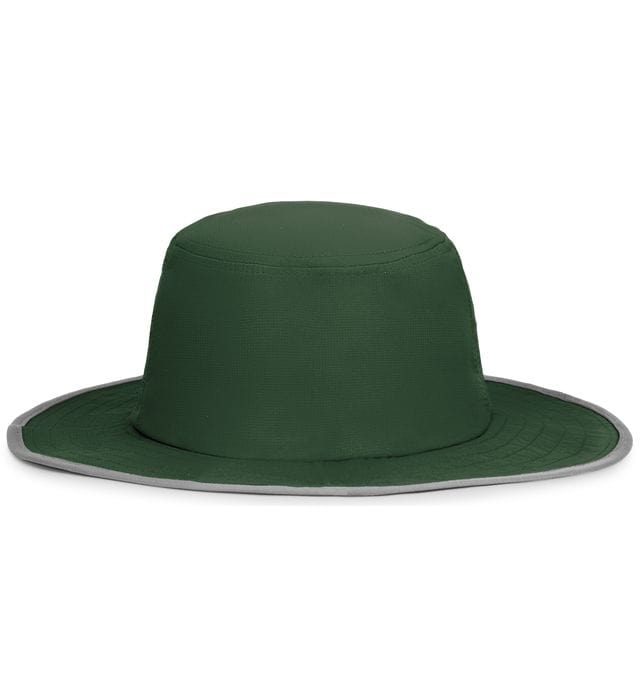An Augusta Sportswear Perforated Legend Boonie hat on a white background made of moisture-wicking fabric.