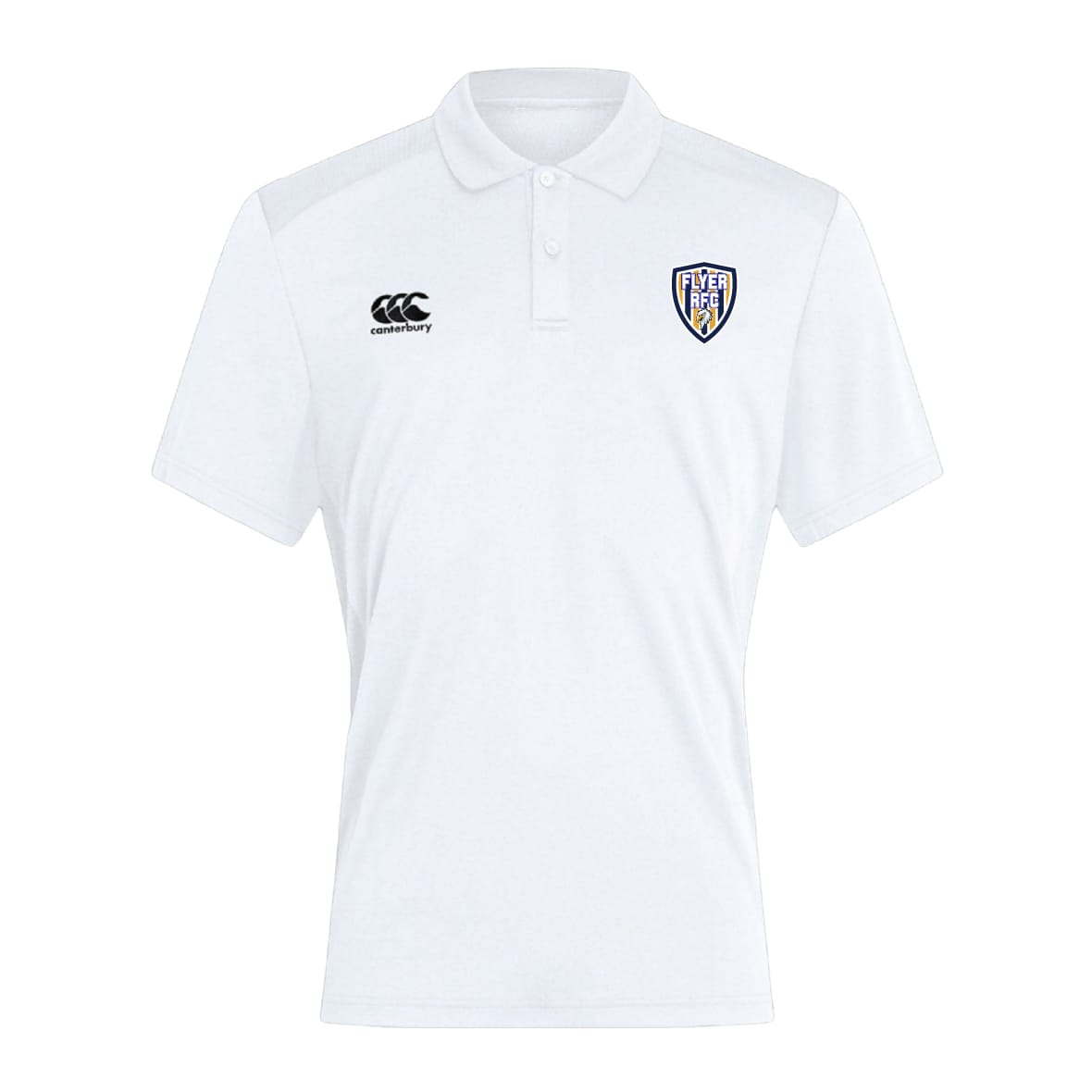 The Franklin County High School Rugby Club Dry Polo by Canterbury features Vapodri Technology, a CCC logo on the right chest, and a club badge on the left. This breathable EMB Canterbury polo keeps you comfortable on and off the field.