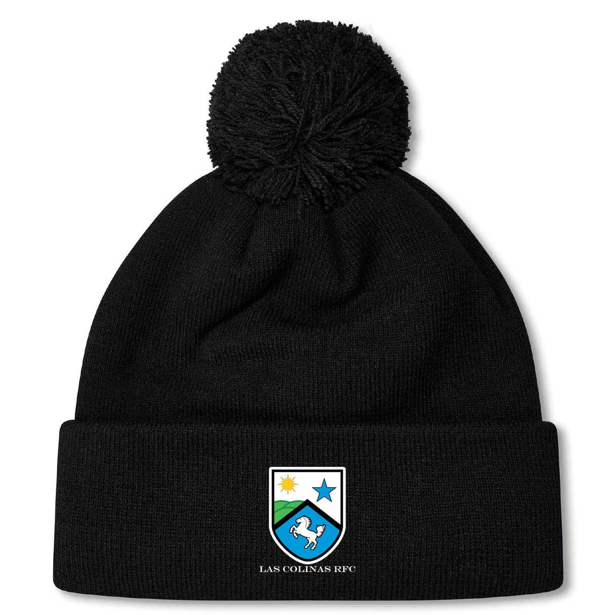 The Las Colinas Rugby Pom Pom Beanie by Canterbury features an embroidered team crest on the front cuff. Stay warm and show your pride in this custom EMB Canterbury rugby hat.