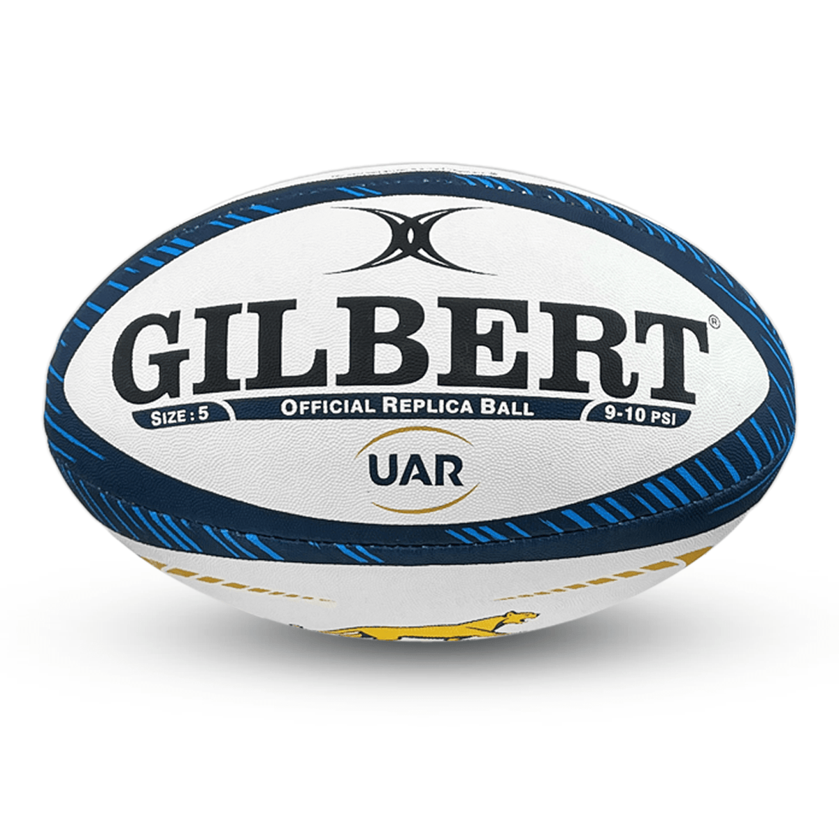 A Pumas Replica Rugby Ball by Gilbert, ideal for fans of Los Pumas.