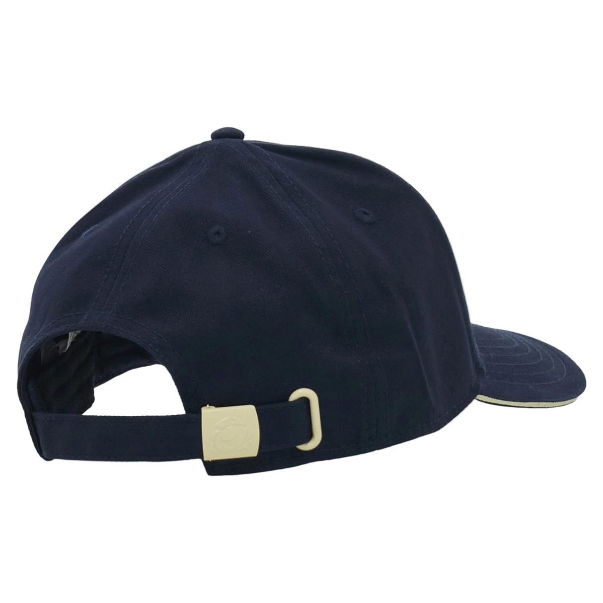A navy blue Scotland SRU 26/27 Thistle Baseball Cap by Macron is shown from the back, featuring an adjustable strap with a metal clasp.