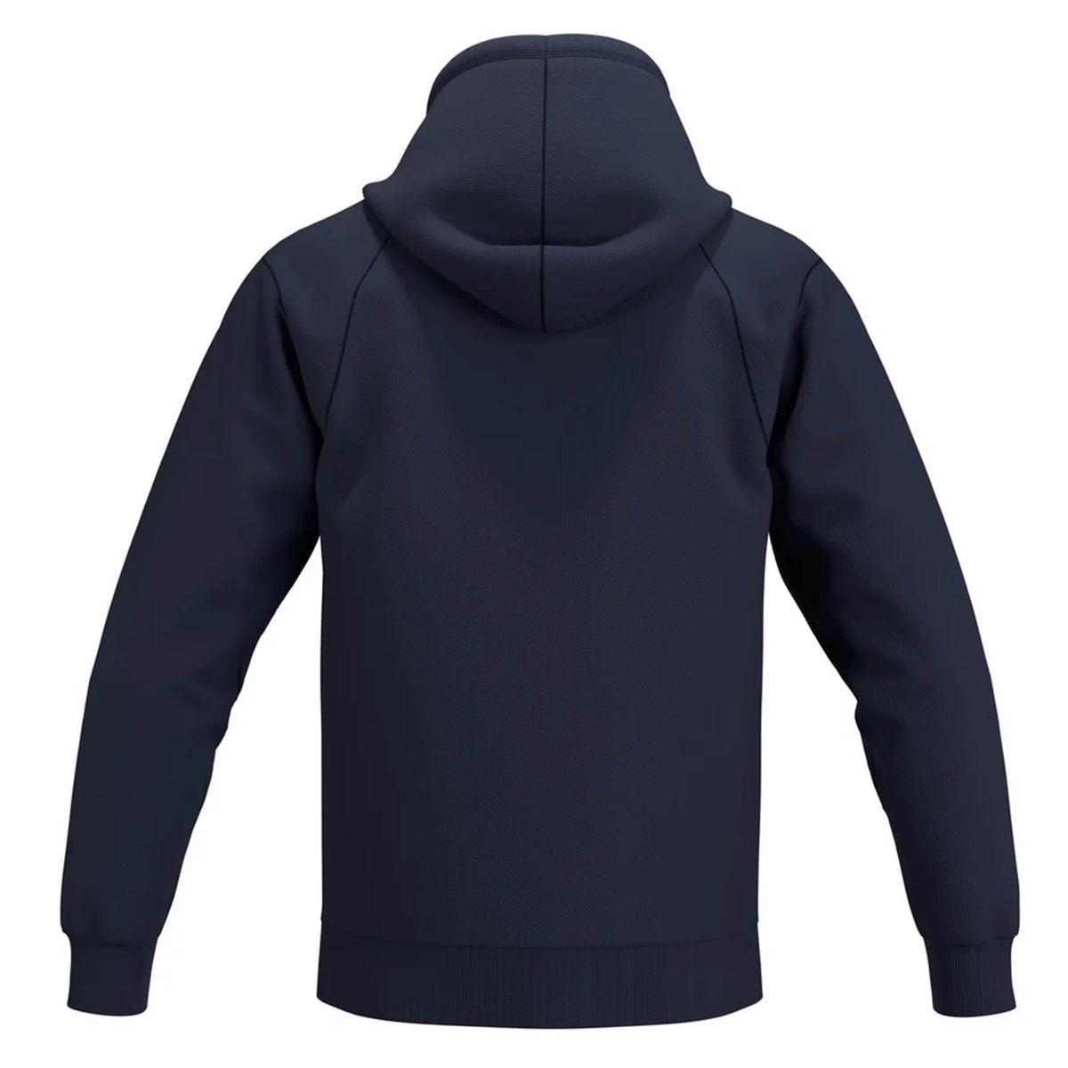 Back view of a navy blue long-sleeved Gilbert Atom Hoodie.