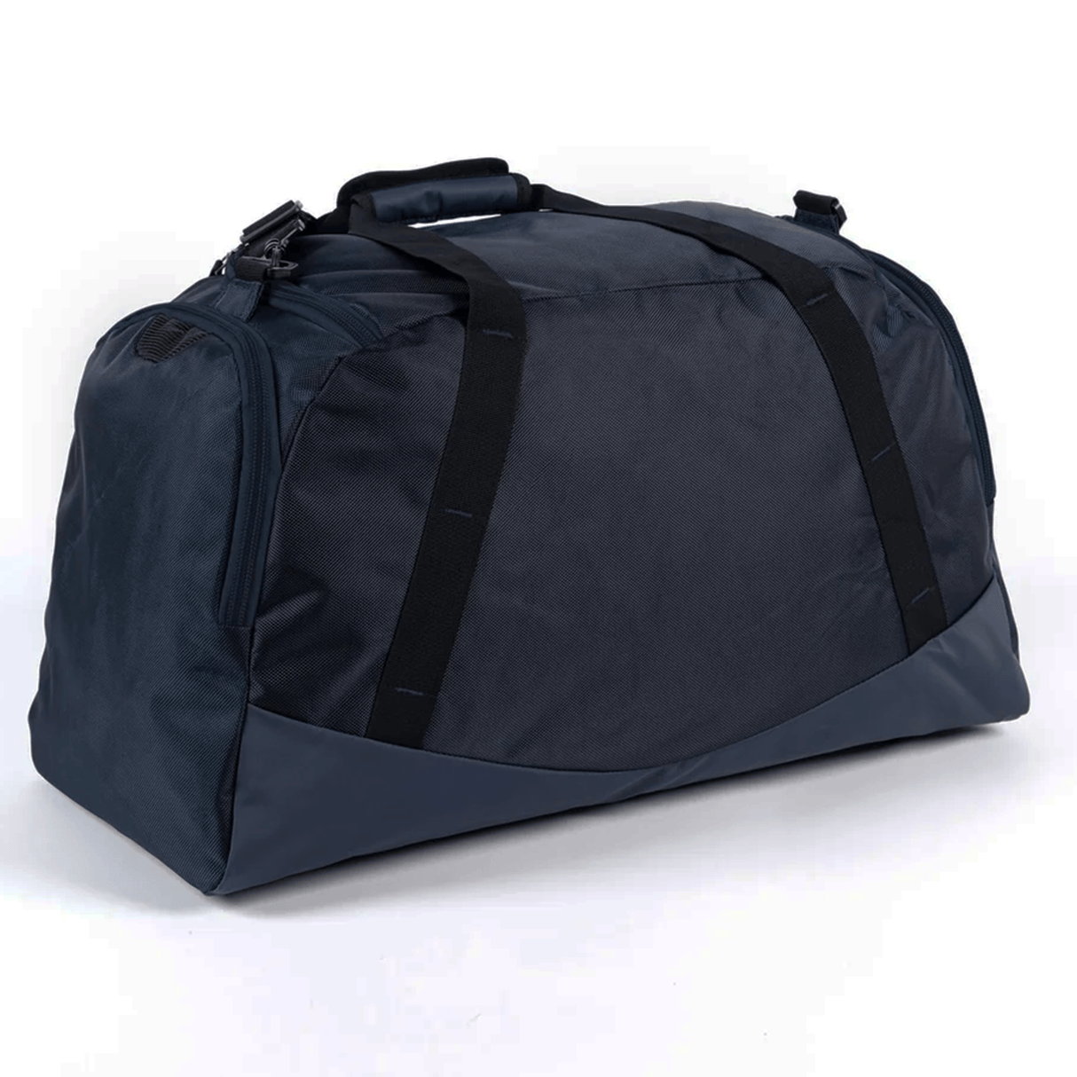 The Gilbert Club Player V4 Holdall Duffle Bag by Gilbert is a large, dark blue duffle with black straps and a padded handle, displayed on a white background.