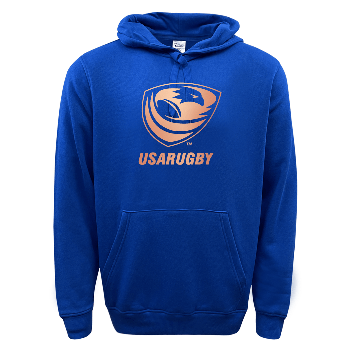 WRS Augusta USA Rugby Bronze 60/40 Fleece Pullover Hoodie featuring a kangaroo logo on the chest and "USARUGBY" text below it.
