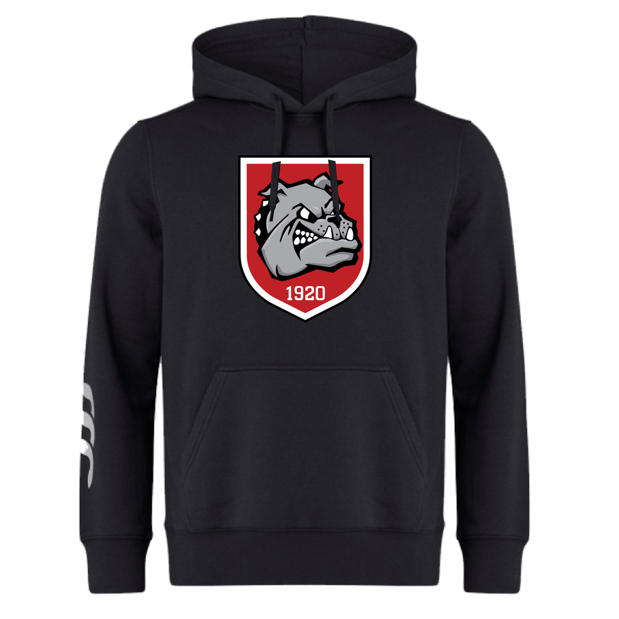 Show your club spirit with the AG Bulldogs Club Hoodie by WRS Canterbury—a black team sweatshirt featuring a bold bulldog face.