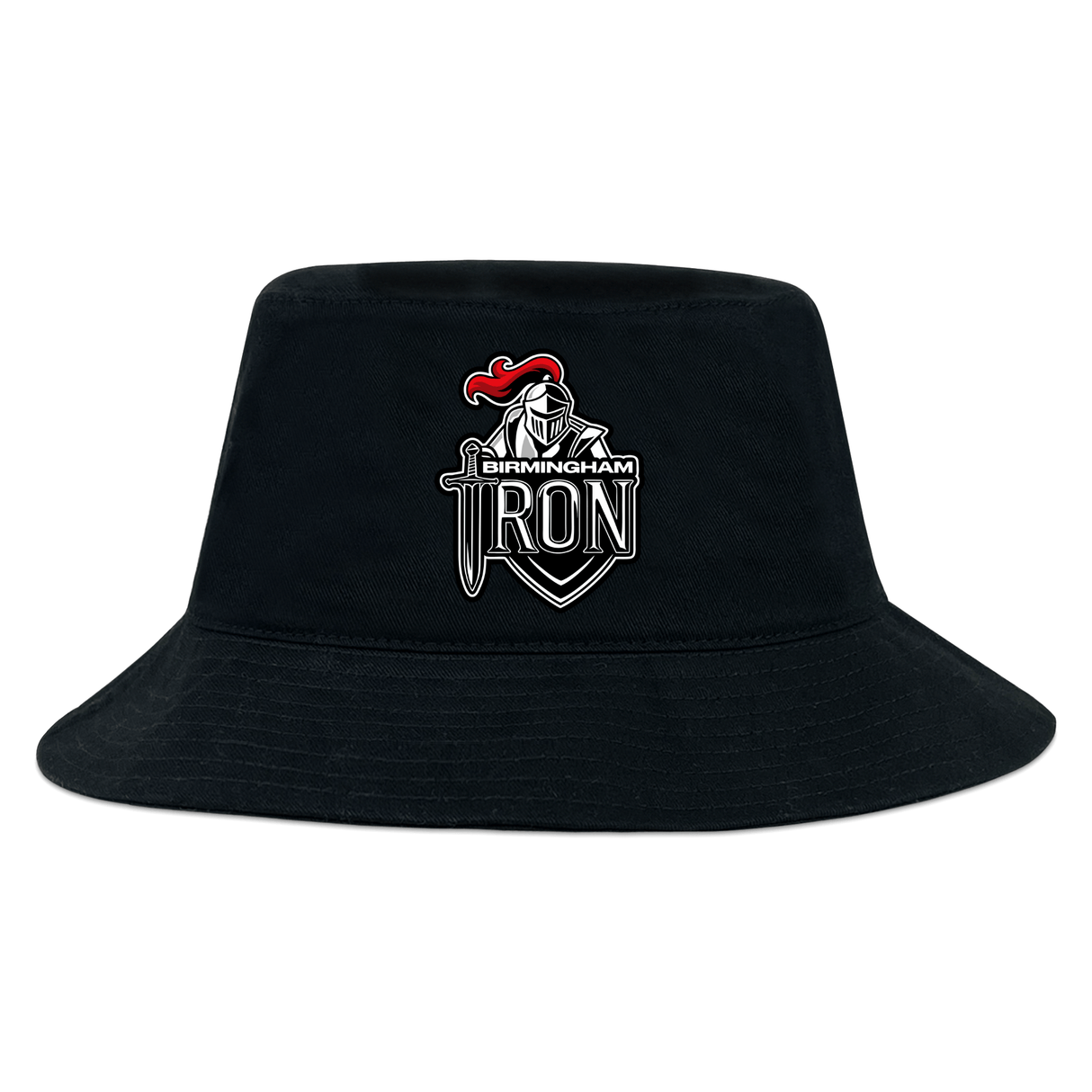 Stay stylish and protected from the sun with the Birmingham Iron Women's Football Crusher Bucket Cap by EMB S&S Activewear, featuring the iconic team logo on comfortable black cotton twill.