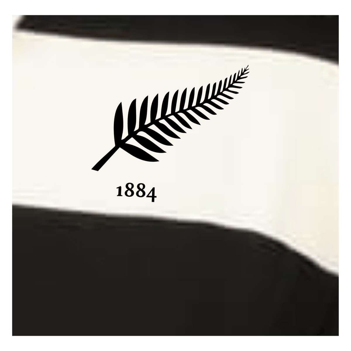 The EMB Augusta Women's Vintage New Zealand Prep Street Rugby Crop features black and white stripes with a bold black fern and "1884" graphic, inspired by classic New Zealand rugby shirts.