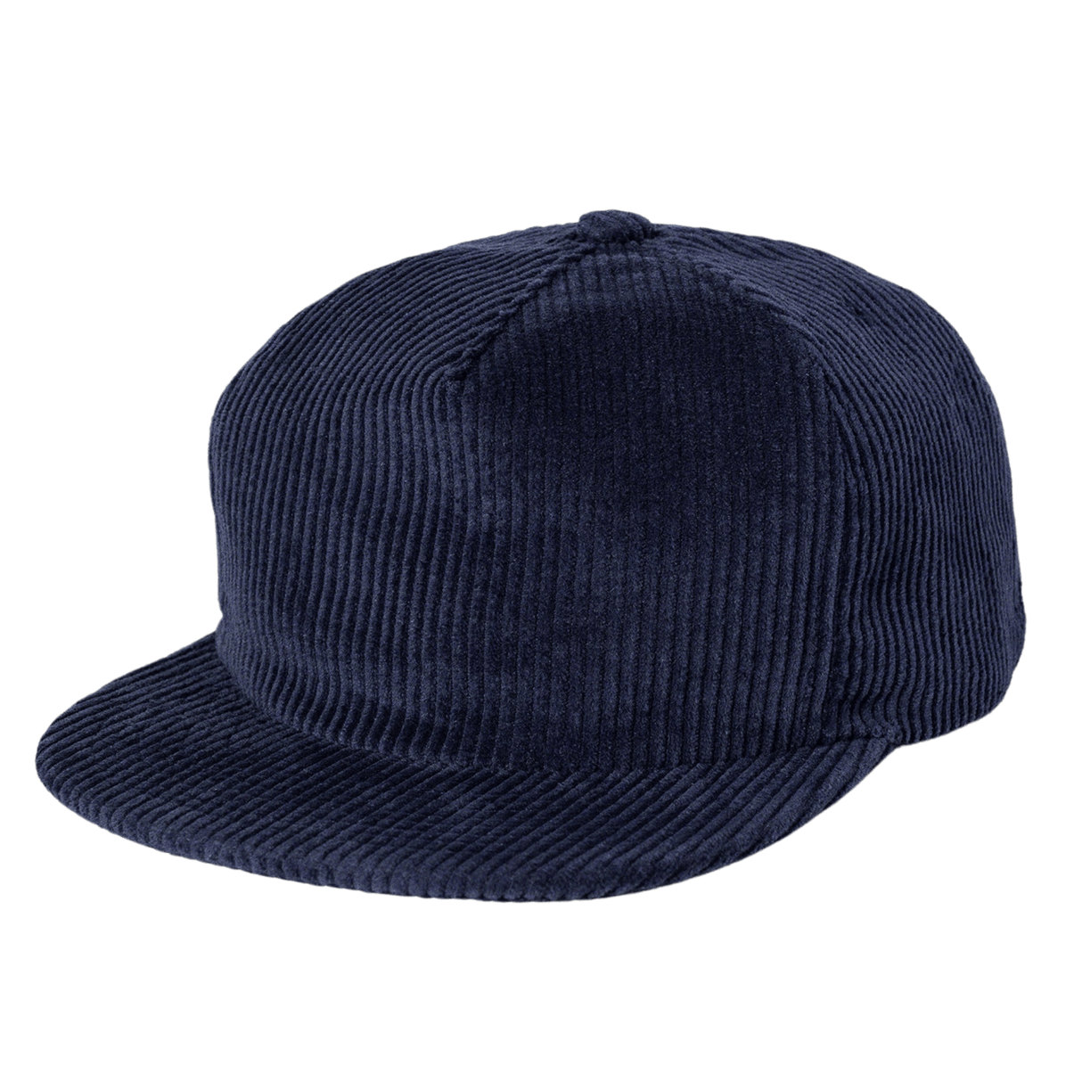 The Weld Corduroy Field Trip Hat in navy blue features a flat brim and is shown at a slight angle against a plain background.