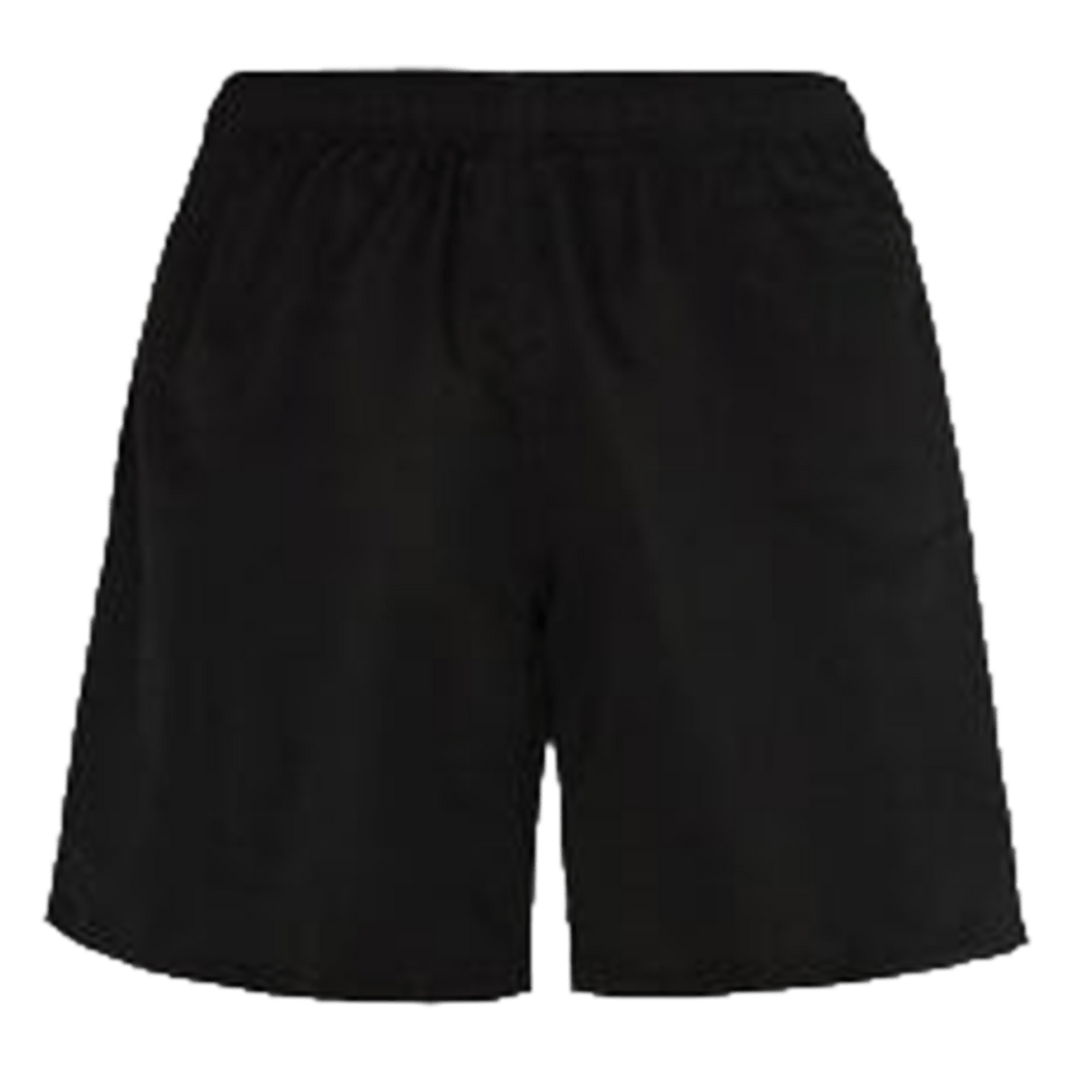 A pair of Women's Canterbury Tactic Shorts by Canterbury, plain black with an elastic waistband, shown against a white background.