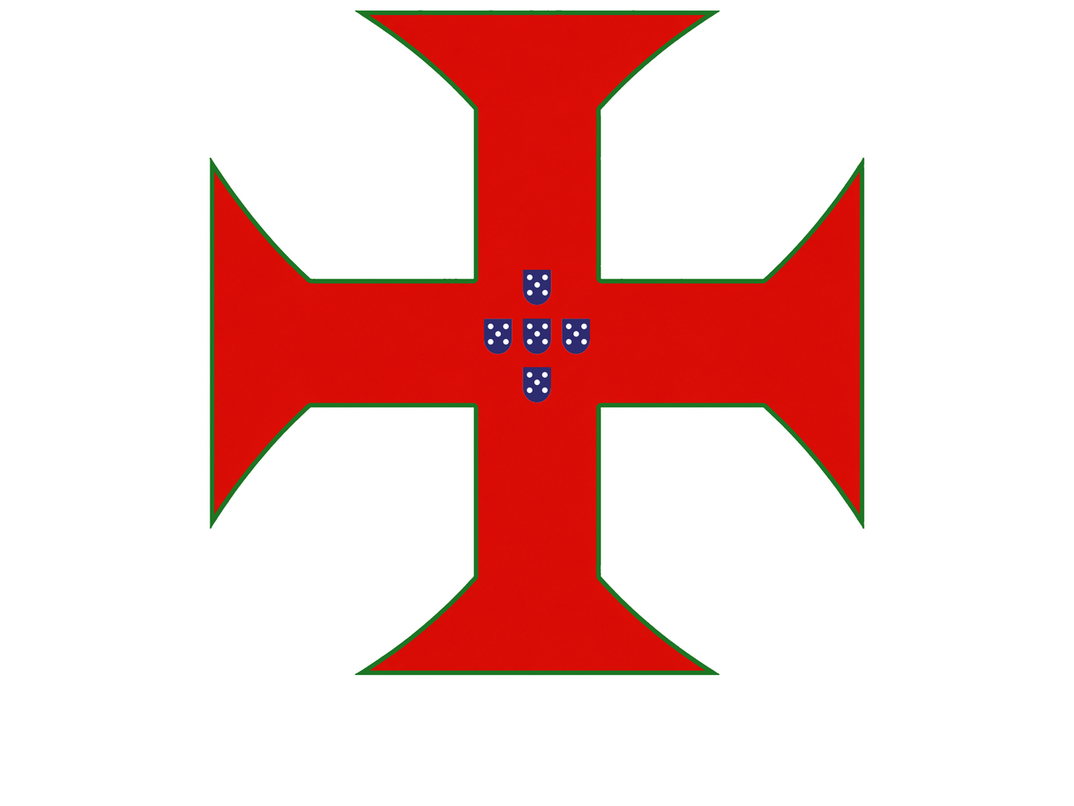 Stahl's SF CDME Rugby Full Size HP Logo features a red cross with flared ends on a white background, accented by small blue shields in the center and "CDME RUGBY" written below in white letters.