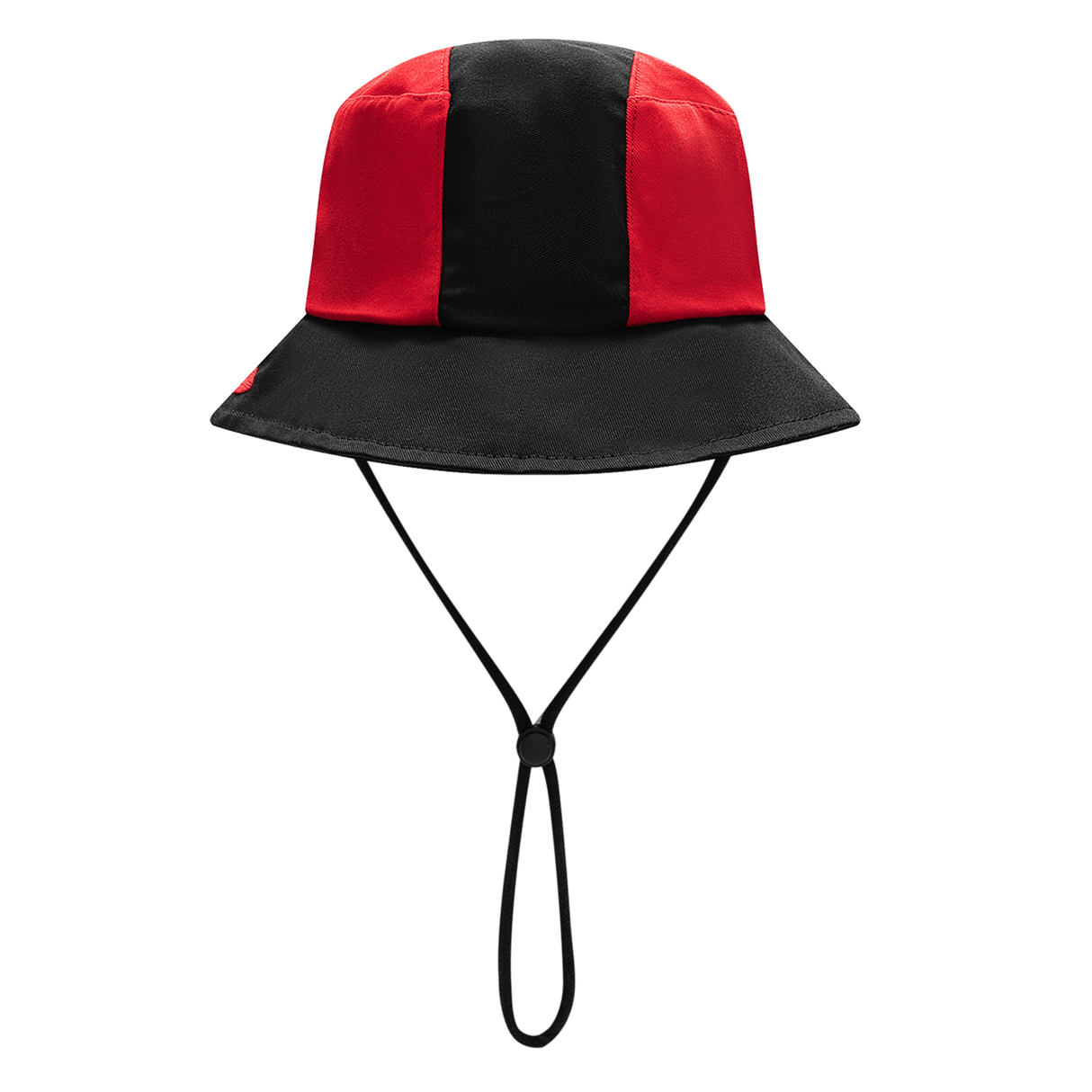 A red and black Crusaders Super Rugby Bucket Hat 25/26 by Classic Sportswear, featuring embroidered Crusaders branding and a secure chin strap for a classic sportswear style.
