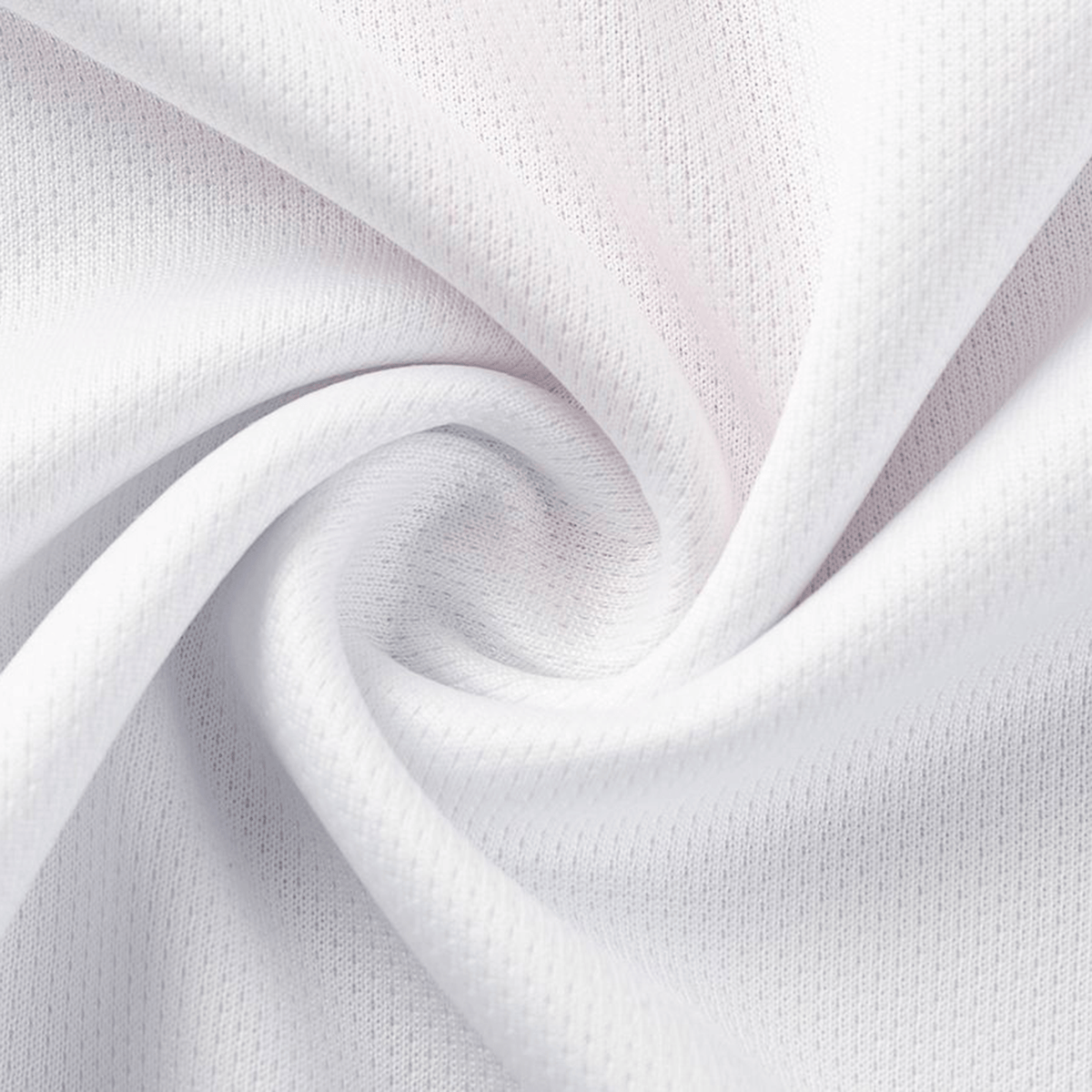 Close-up of white textured fabric, twisted to show fine mesh details and soft folds—perfect for timeless sportswear like the Dragons NRL 26/27 Replica Home Jersey by Classic Sportswear.