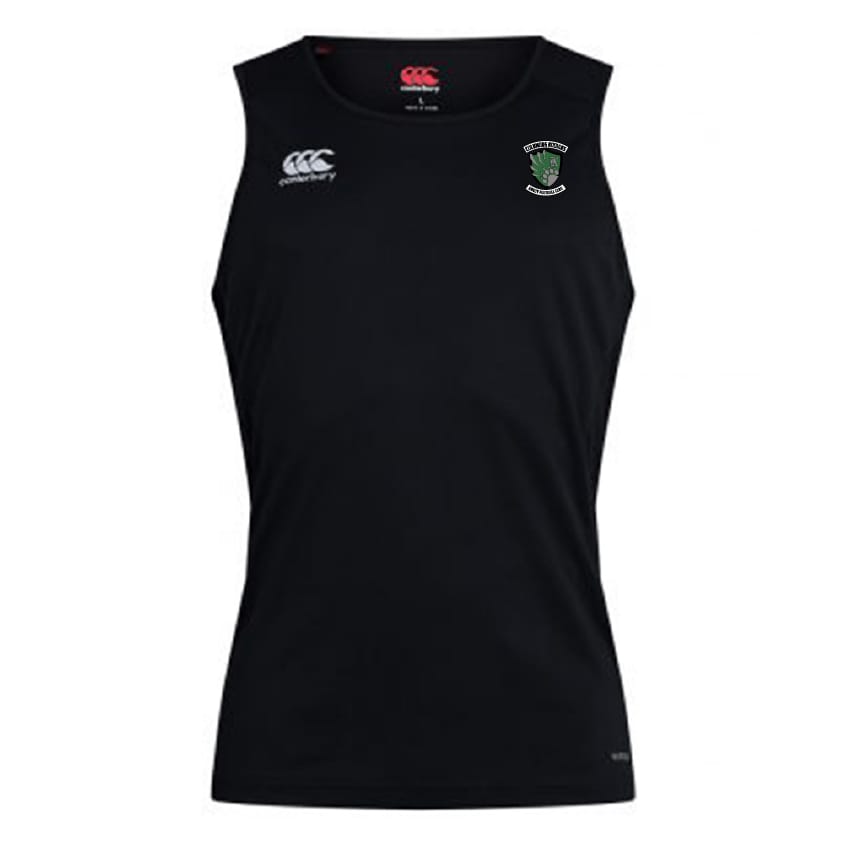 The Columbus Kodiaks Full Color Logo Club Dry Singlet by EMB Canterbury is a sleeveless athletic tank top with two embroidered chest logos—perfect for athletic gear fans who value comfort and style.