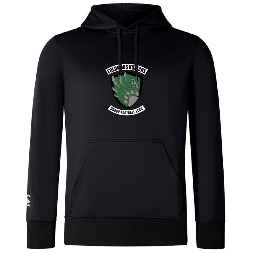 The Columbus Kodiaks Full Color Logo Club Lightweight Hoodie by WRS Canterbury features a green bear paw club logo on the chest and a small white logo on the sleeve. Made to order for comfort and style.