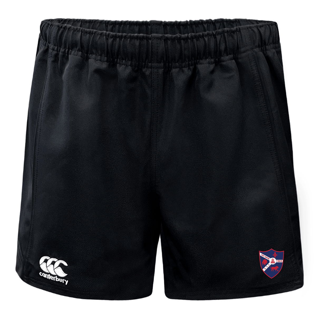 The Fort Wayne Rugby Advantage Rugby Shorts by EMB Canterbury boast a blue crest with red details on the right leg and the iconic white Canterbury logo. Crafted from moisture-wicking fabric, they offer comfort and performance for your workout.
.