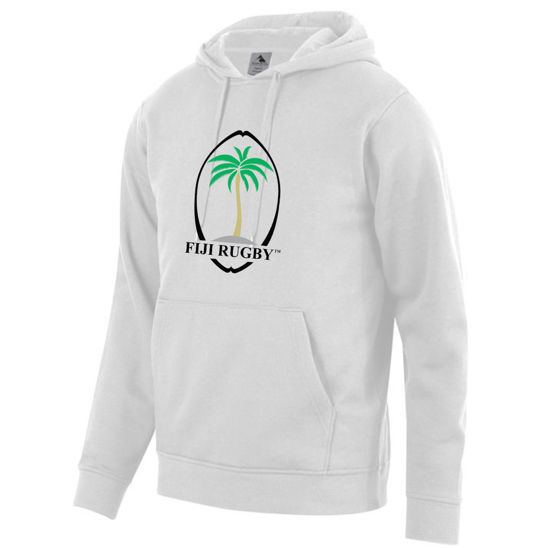 An WRS Augusta Fiji Throwback 60/40 Pullover Hoodie with a palm tree on it.