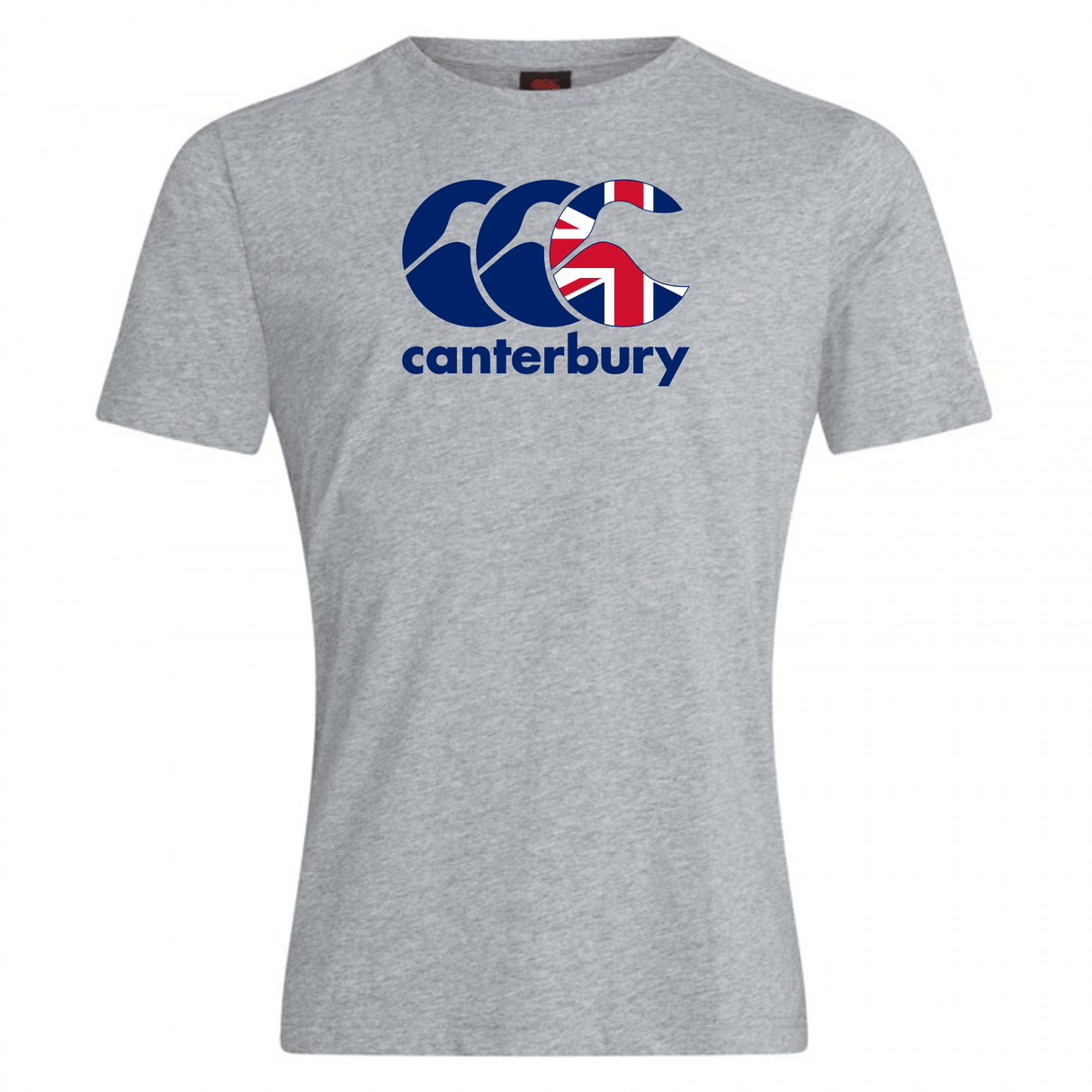 The Canterbury Great Britain CCC Flag Club T-Shirt by WRS Canterbury features a "CCC" logo with a Union Jack design above "Canterbury," capturing the essence of British style.
