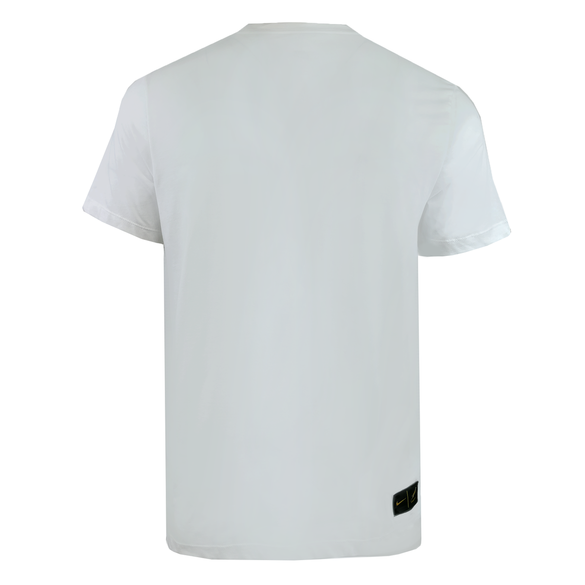 The Springboks 25 Bokke Just Do It T-Shirt by Nike, shown from the back, is a white short-sleeve tee featuring a small black Nike tag near the bottom right hem.