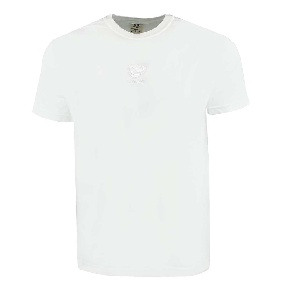 The USA Rugby Elevated Tonal Comfort Tee by EMB S&S Activewear is displayed front-facing on a white background, featuring short sleeves, minimal visible detailing, and a subtle tonal design.
