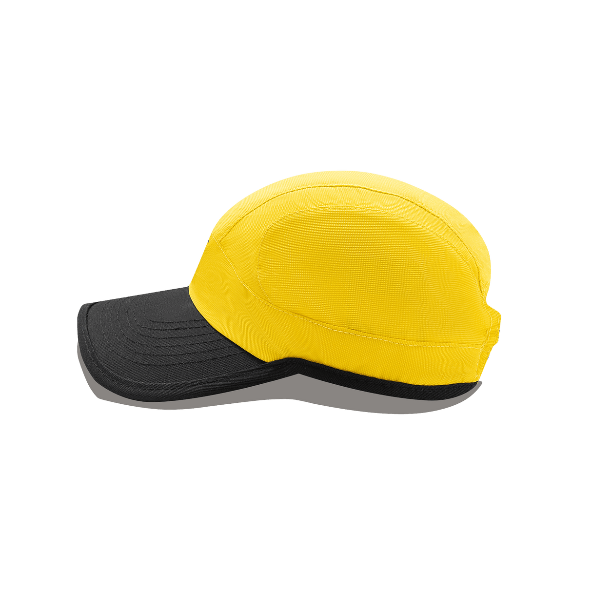 Side view of the Hurricanes Super Rugby 25/26 Training Cap, featuring a yellow top and black brim, ideal for any training session; crafted by Classic Sportswear.