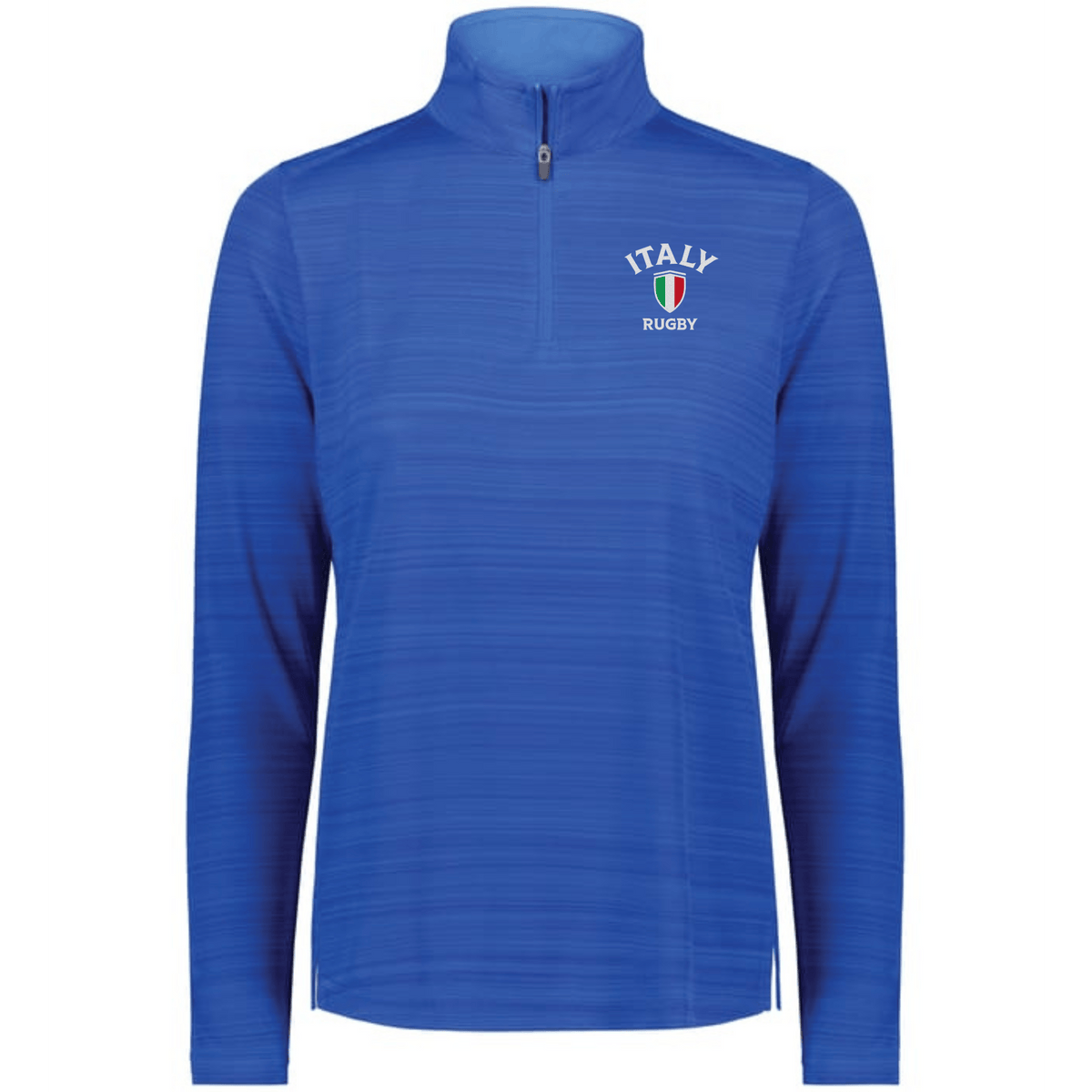 Support your team in style with the EMB Augusta Women's Nations of Rugby Italy Pursuit 1/4 Zip Pullover, featuring the Italy Rugby logo and text on the left chest. This moisture-wicking top delivers comfort and athletic performance.
