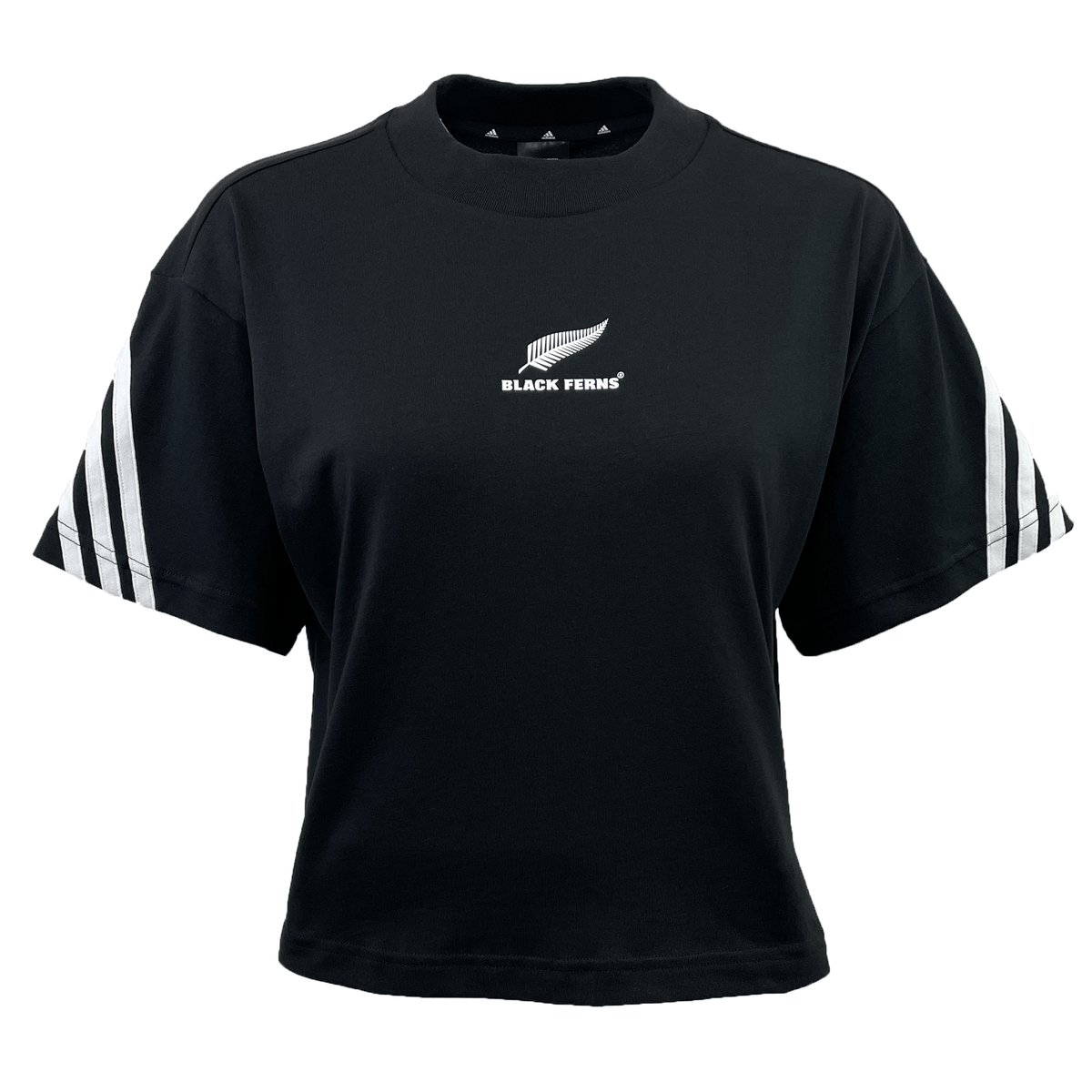Adidas Women's Black Ferns 3-Stripe Tee / World Rugby Shop