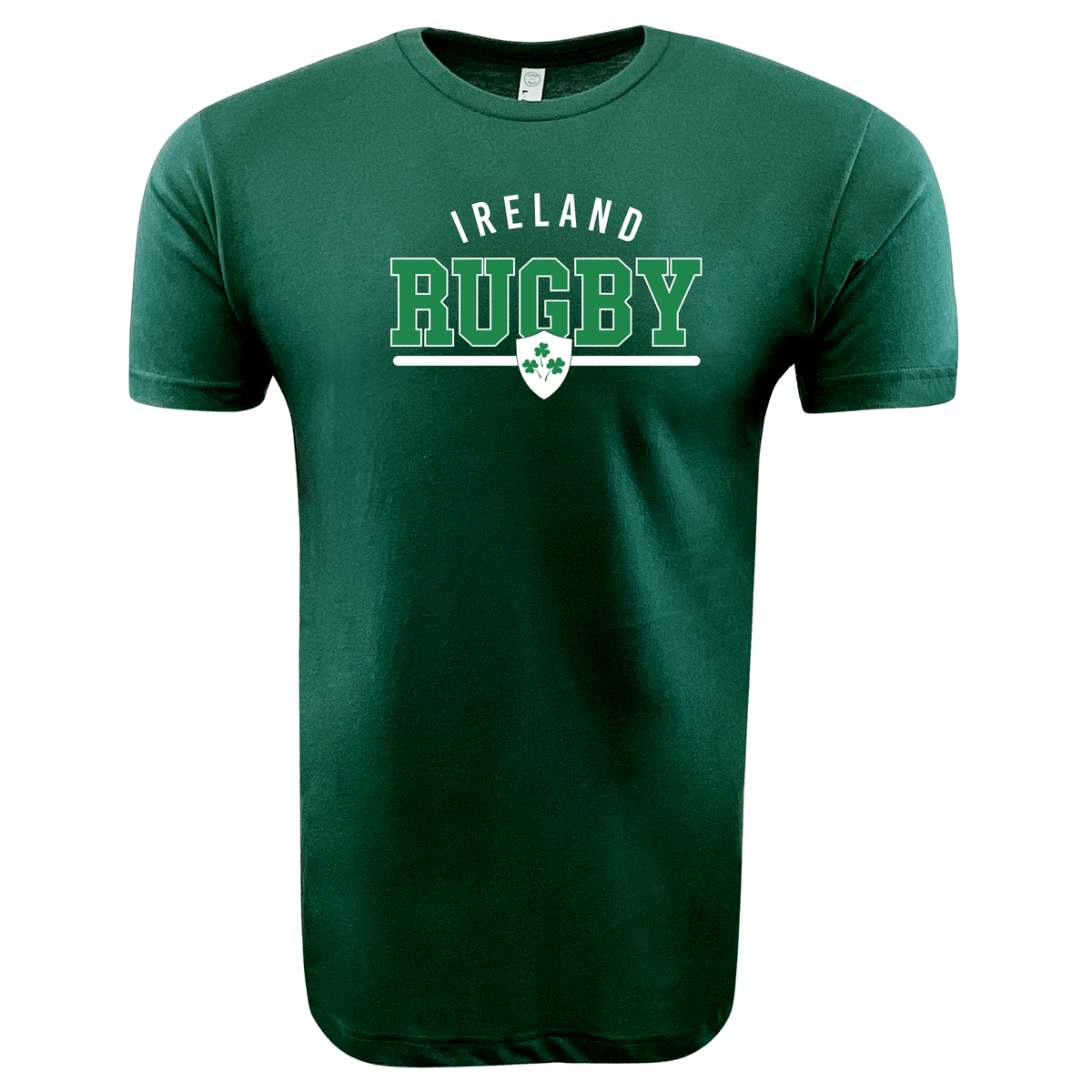 WRS LAT Nations of Rugby Ireland Wordmark Supersoft Tee featuring a shamrock emblem printed on the front.