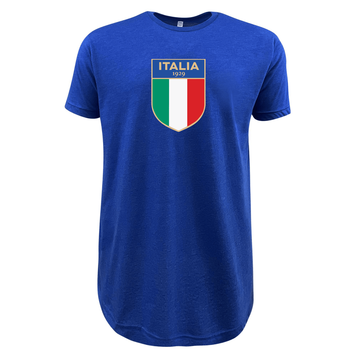 Supersoft tee with the Italian flag and "Italia 1929" inscribed on a crest-style logo centered on the chest from WRS LAT's Nations of Rugby Vintage Italy Collection.