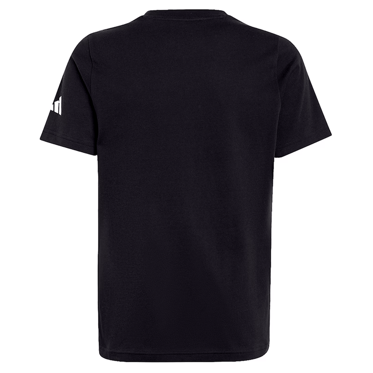 Check out the All Blacks Logo Tee by adidas. This sleek black short-sleeve shirt showcases a white logo on the right sleeve and embodies New Zealand's rugby spirit.