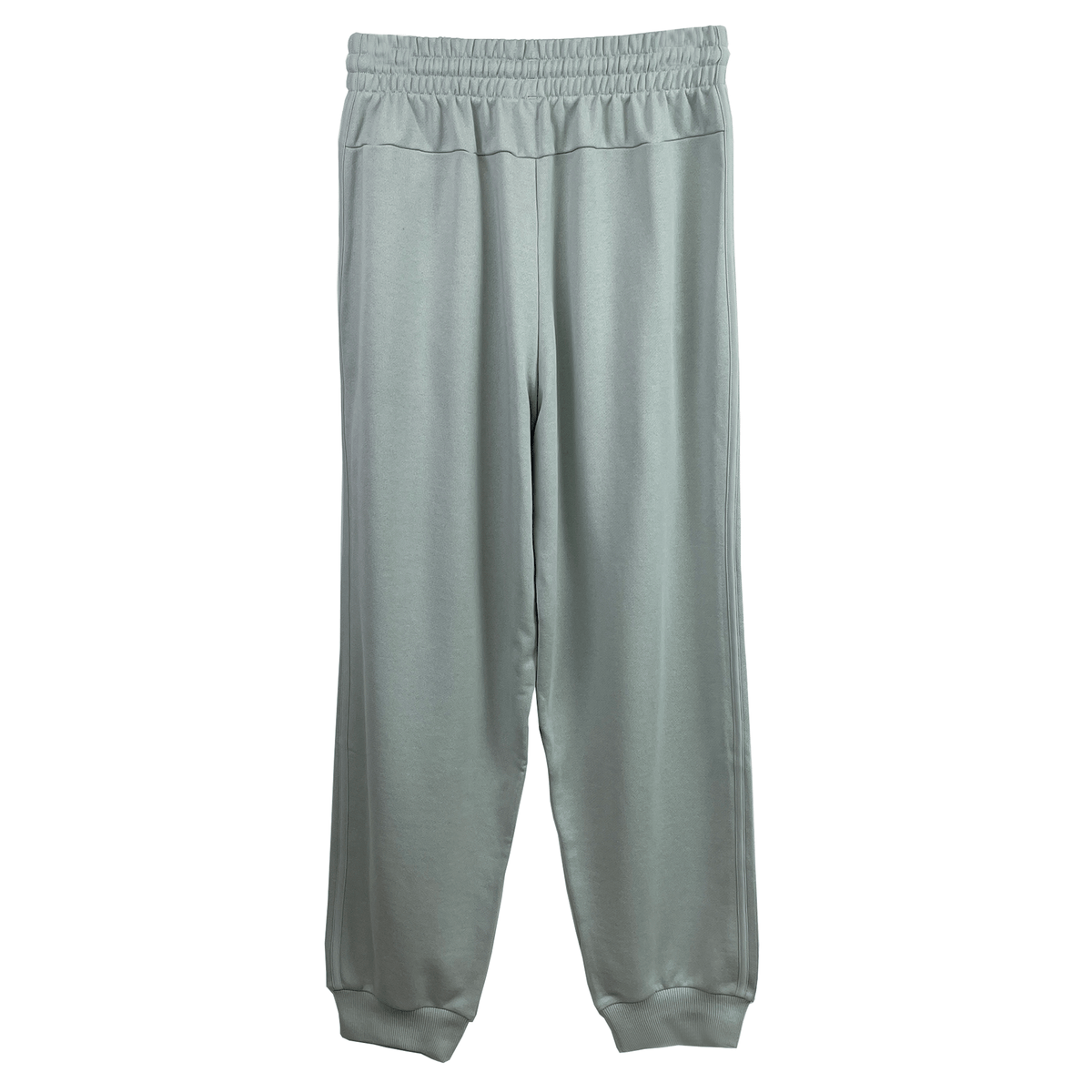 The Women's All Blacks 24/25 Fan Cuffed Pant by adidas is a gray sweatpant featuring an elastic waistband and cuffs, ideal for New Zealand rugby fans.