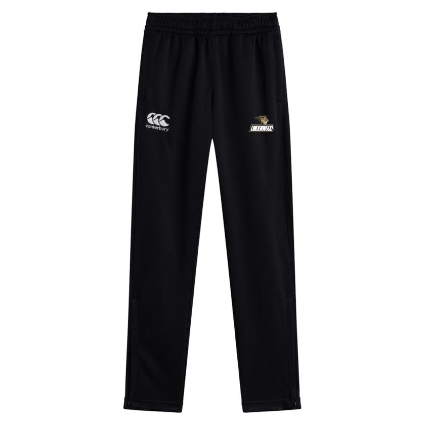 The Lindenwood University Rugby Stretch Tapered Pant by EMB Canterbury features a quick-dry design with an elastic waistband and front logos, perfect for workouts. These pants provide comfort and style, making them an ideal choice for active wear.