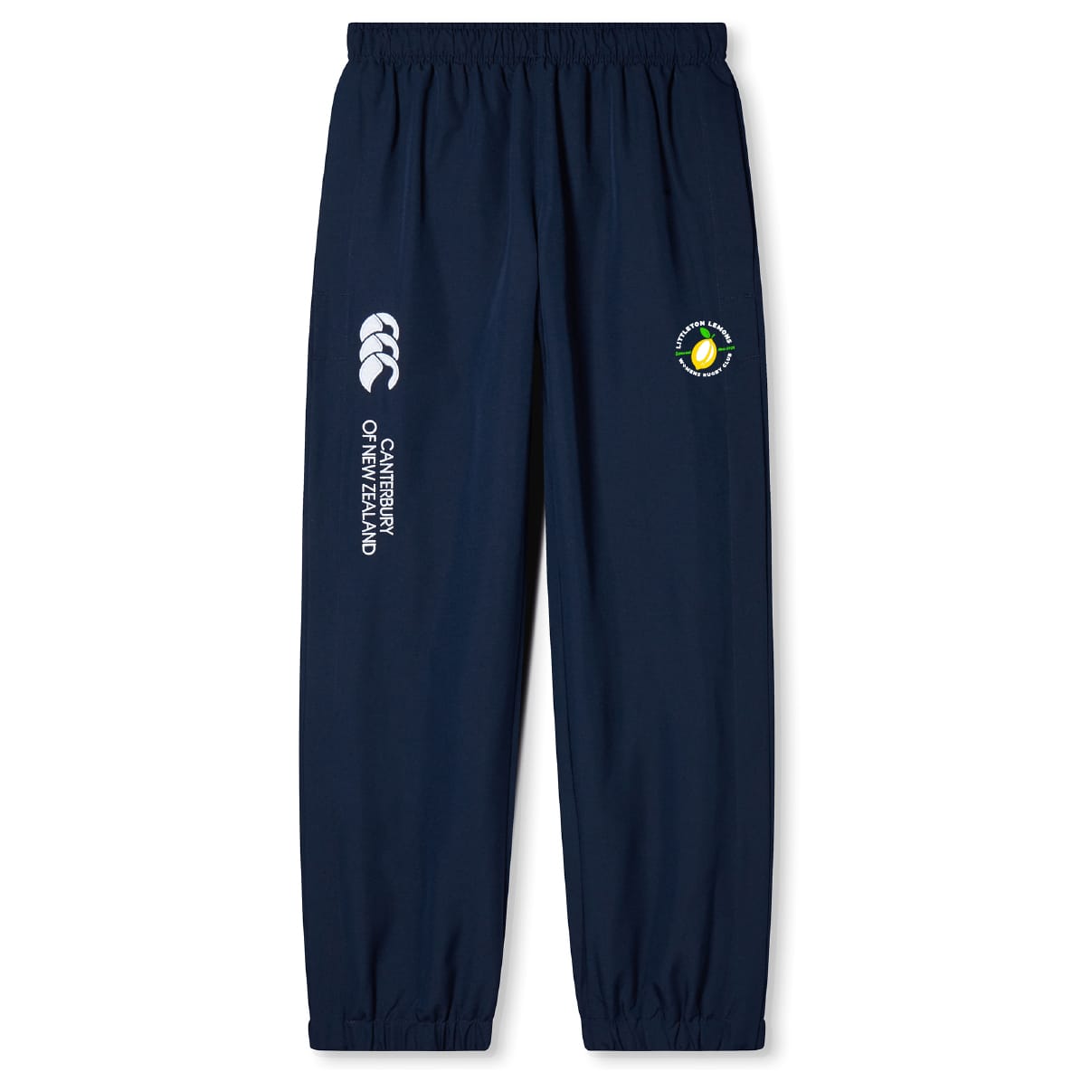 Stay stylish and comfortable with the Littleton Women Rugby Club Cuffed Hem Stadium Pant by EMB Canterbury, featuring elastic waistband, cuffed hem, and club branding—ideal for sporty women.