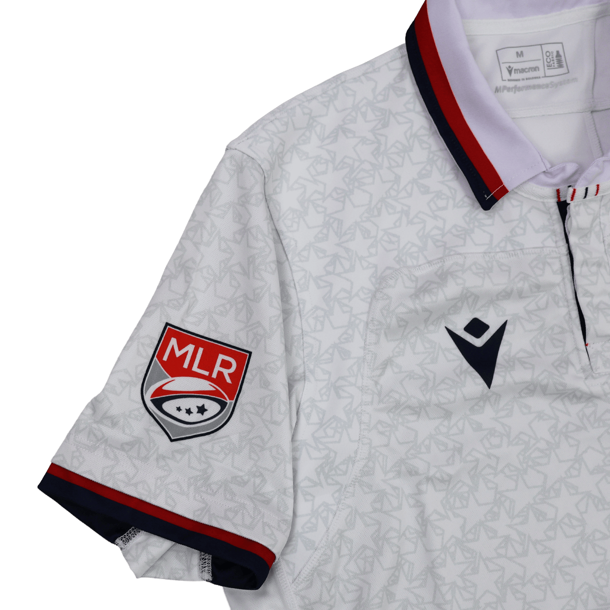 Show your Old Glory pride with the Old Glory DC MLR 25/26 Replica Away Jersey by Macron, featuring a sleek geometric design, navy and red accents, MLR sleeve badge, and official Macron branding—a must-have for fans.