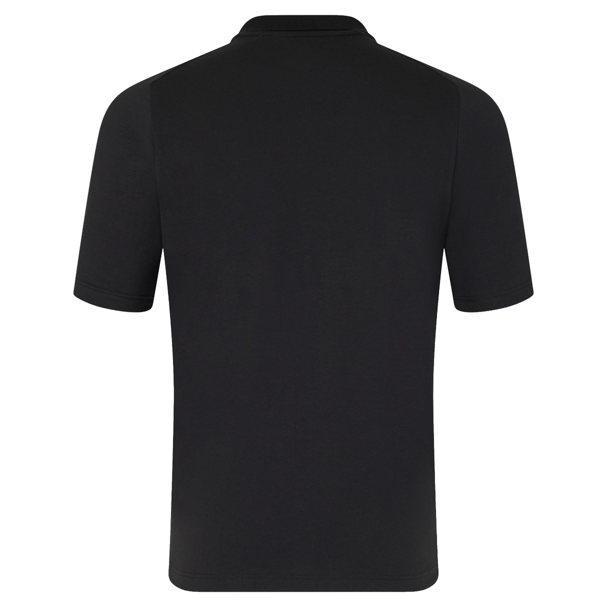 Back view of the Castore England 26/27 Off-Pitch Polo, short-sleeve style, shown in black against a white background.