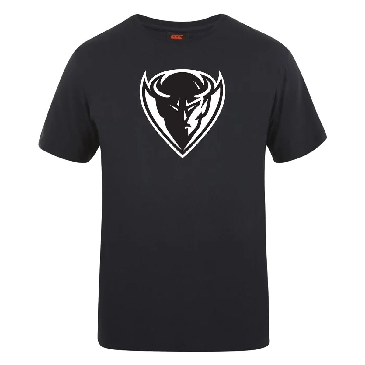 Black DePaul University Club Plain Tee by WRS Canterbury with a white bull head logo on the chest.