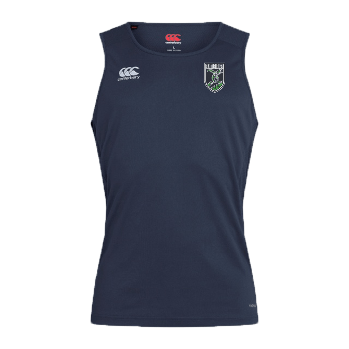 Seattle Rugby Club Club Dry Singlet by EMB Canterbury, displayed against a white background.
