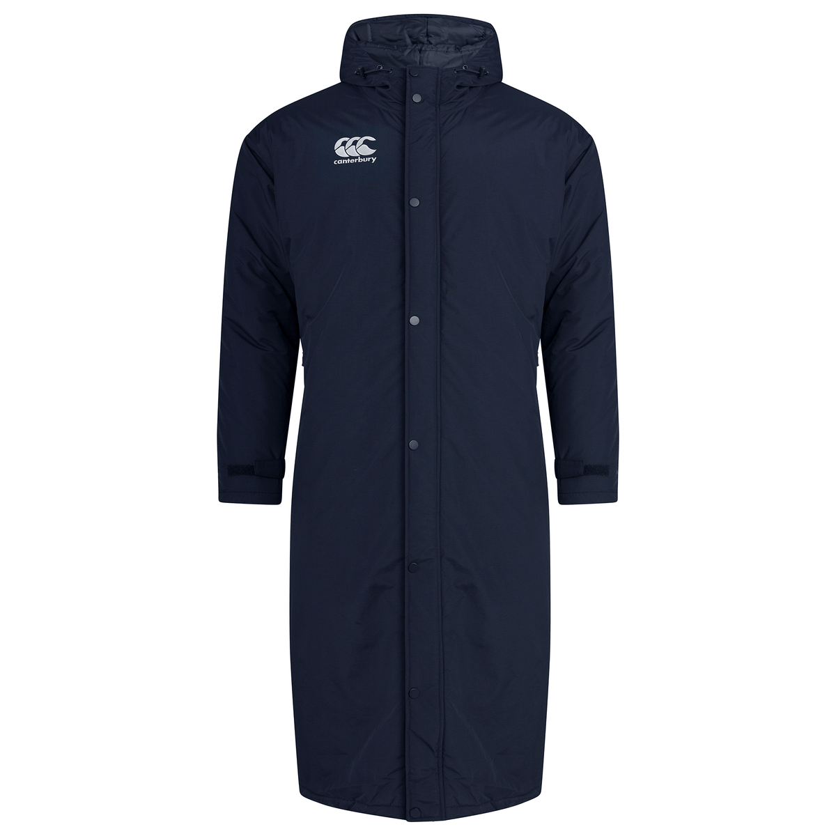 A Canterbury Club Vaposhield Subs Jacket with a hood and a hood on.