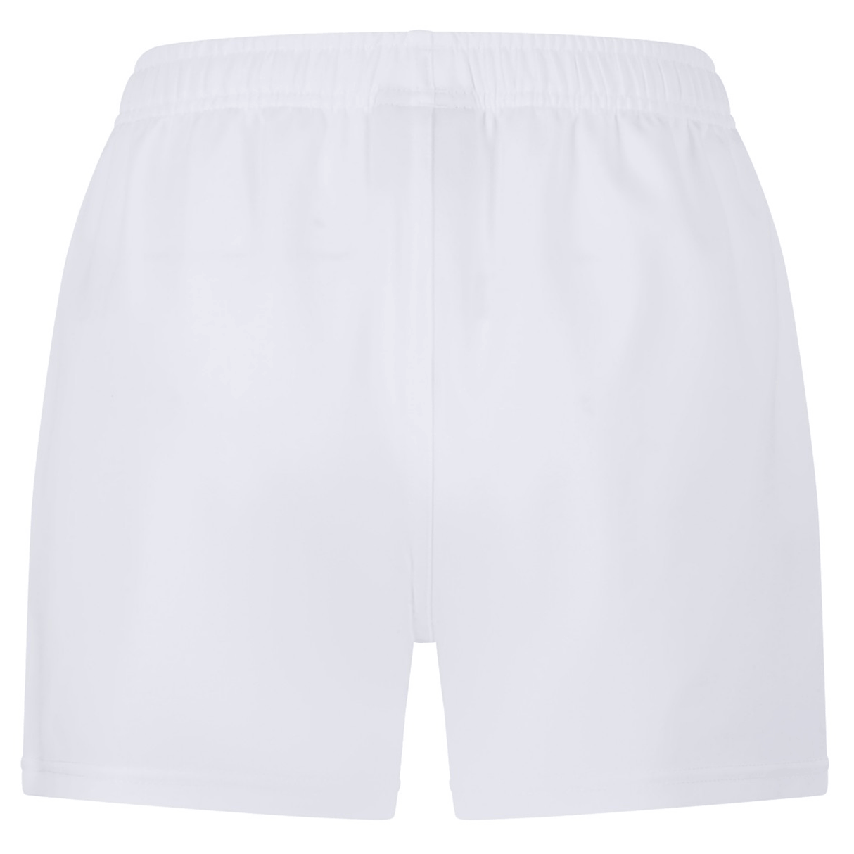 The Professional Short 2.0 by Canterbury, shown from the back, features an elasticated waistband for comfort and durability. These plain white shorts have no visible logos or patterns and are designed for professional performance.