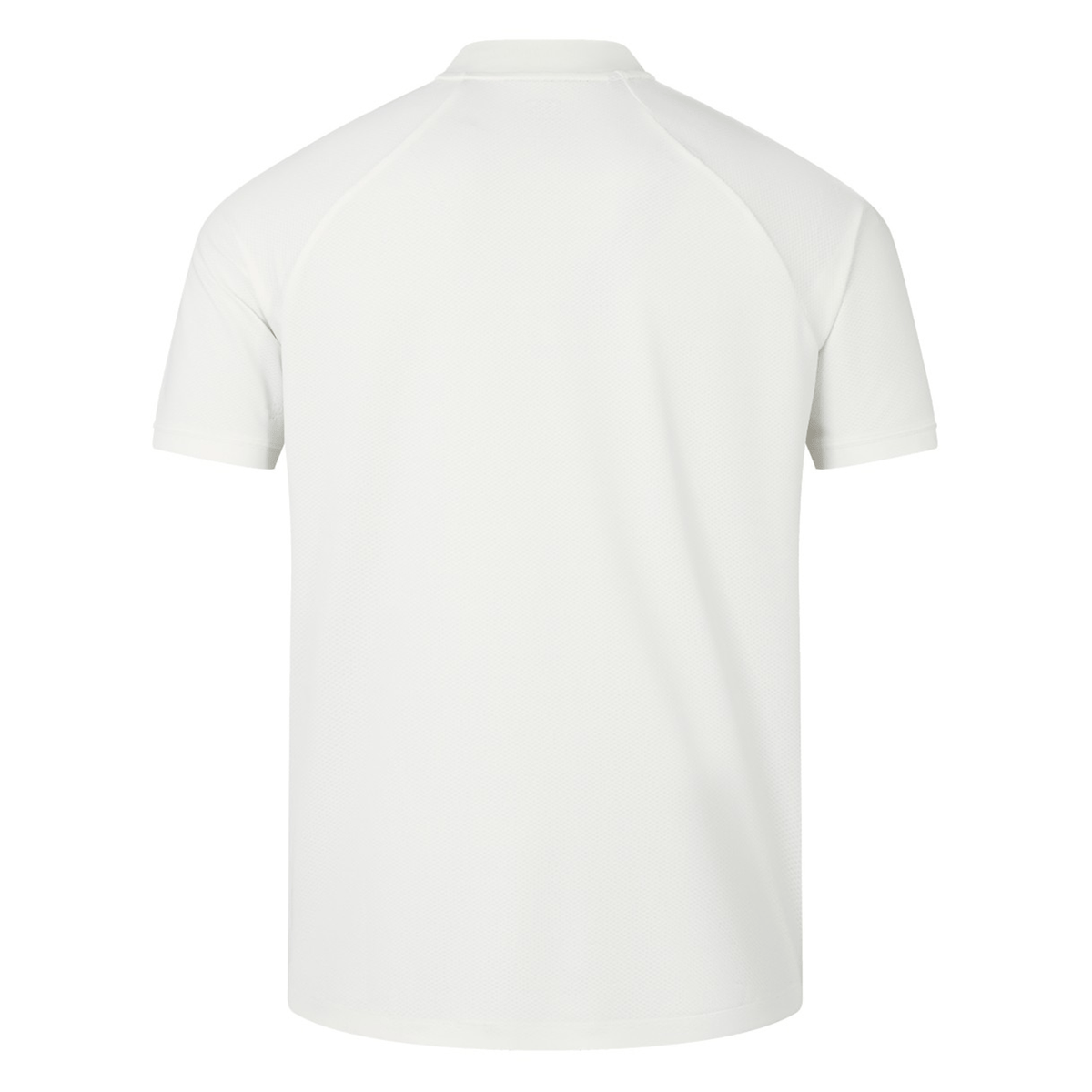 The British & Irish Lions 25 Poly Polo by Canterbury, shown from the back, features a minimalist design with a round neckline and embossed BIL neck tape. It embodies understated style with no visible logos or patterns.