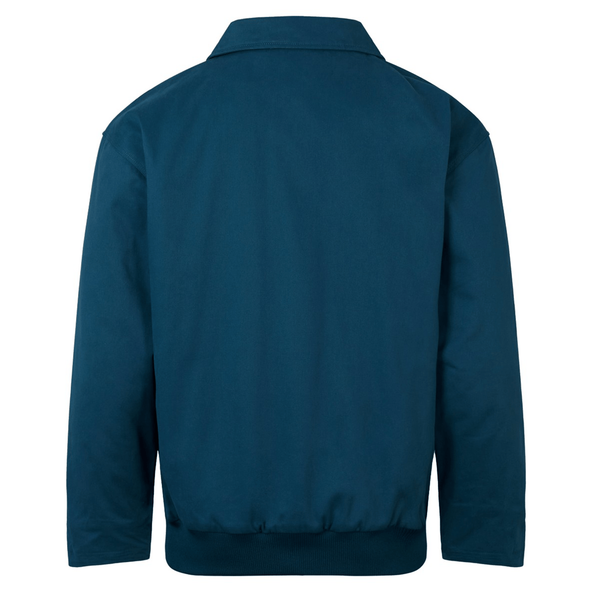 The British & Irish Lions 2025 Heritage Quilted Jacket by Canterbury, in navy blue, features a collar and ribbed hem and is elegantly displayed from the back, capturing the timeless charm of the brand.
