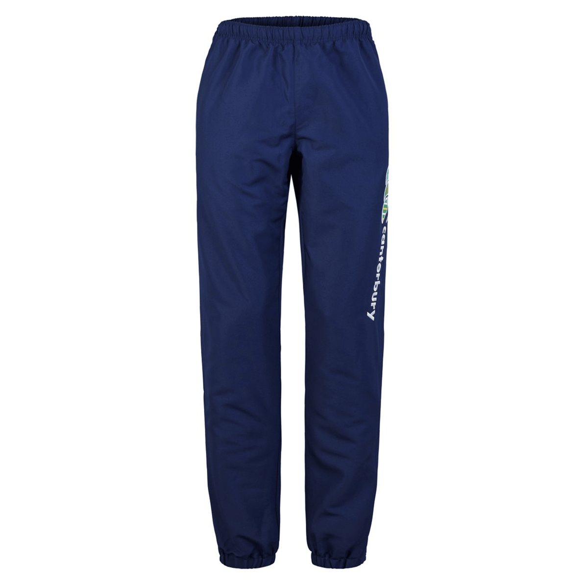 The Canterbury Uglies Cuffed Stadium Pant by Canterbury features an elastic waistband and cuffs, with a vertical Uglies logo on the left leg, adding a rugby style touch.