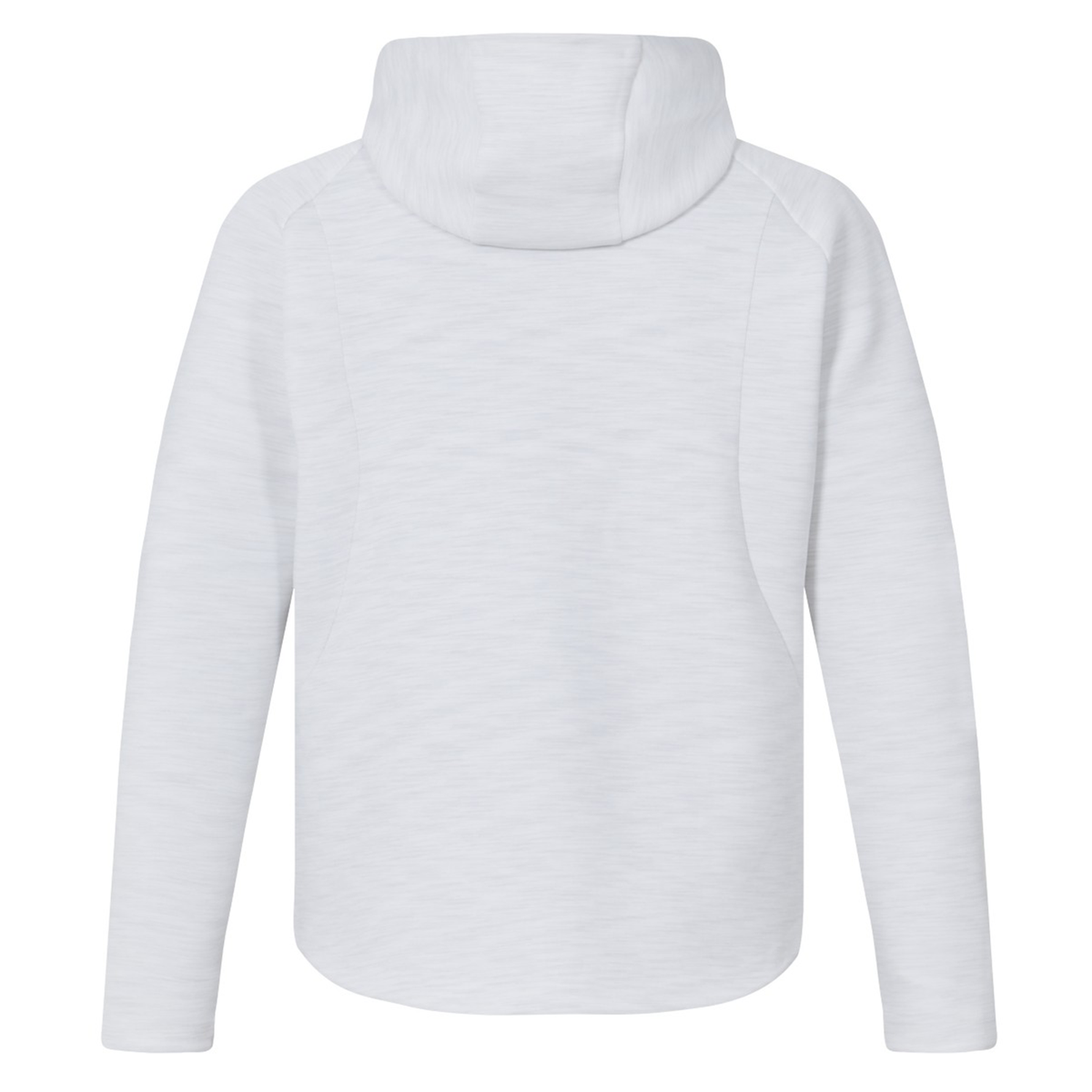 Back view of the Everest Training Full-Zip Hoodie by Canterbury—a plain, long-sleeve white hoodie with a subtle textured pattern, designed for reliable comfort during every training session.
