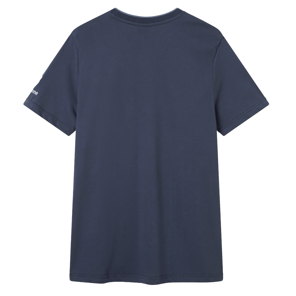 The Ireland 26/27 Summer Tour Team Cotton T-Shirt by Canterbury is displayed from the back in plain navy blue, featuring a small white Canterbury logo on the left sleeve.