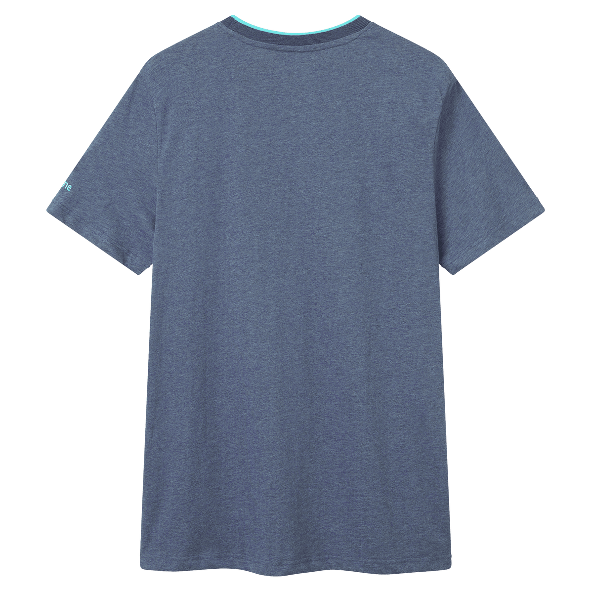The Ireland 26/27 Summer Tour Team Cotton T-Shirt by Canterbury is shown from the back in heather blue on a white background—ideal for fans supporting the tour.