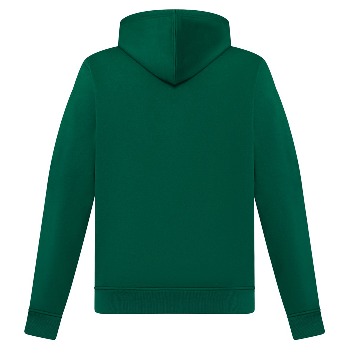 The Canterbury Uglies Logo Hoodie by Canterbury is shown from the back in plain green, featuring long sleeves and a hood without drawstrings.
