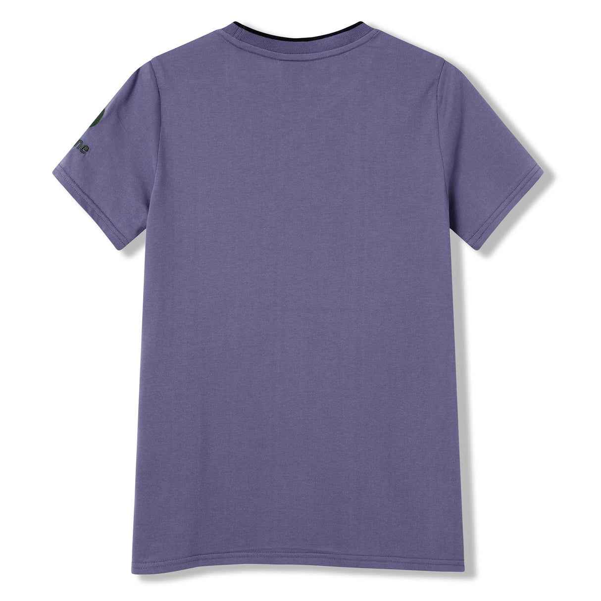 Back view of the Women’s Ireland 26 Cotton T-shirt by Canterbury, featuring short sleeves and a plain purple design, laid flat on a white background and inspired by classic Canterbury style.