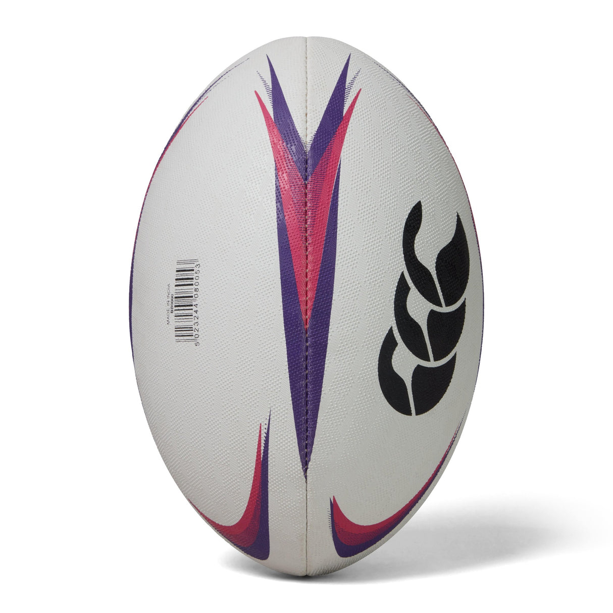 Size 5 Canterbury ball with purple pink color design variations plus the CCC logo.